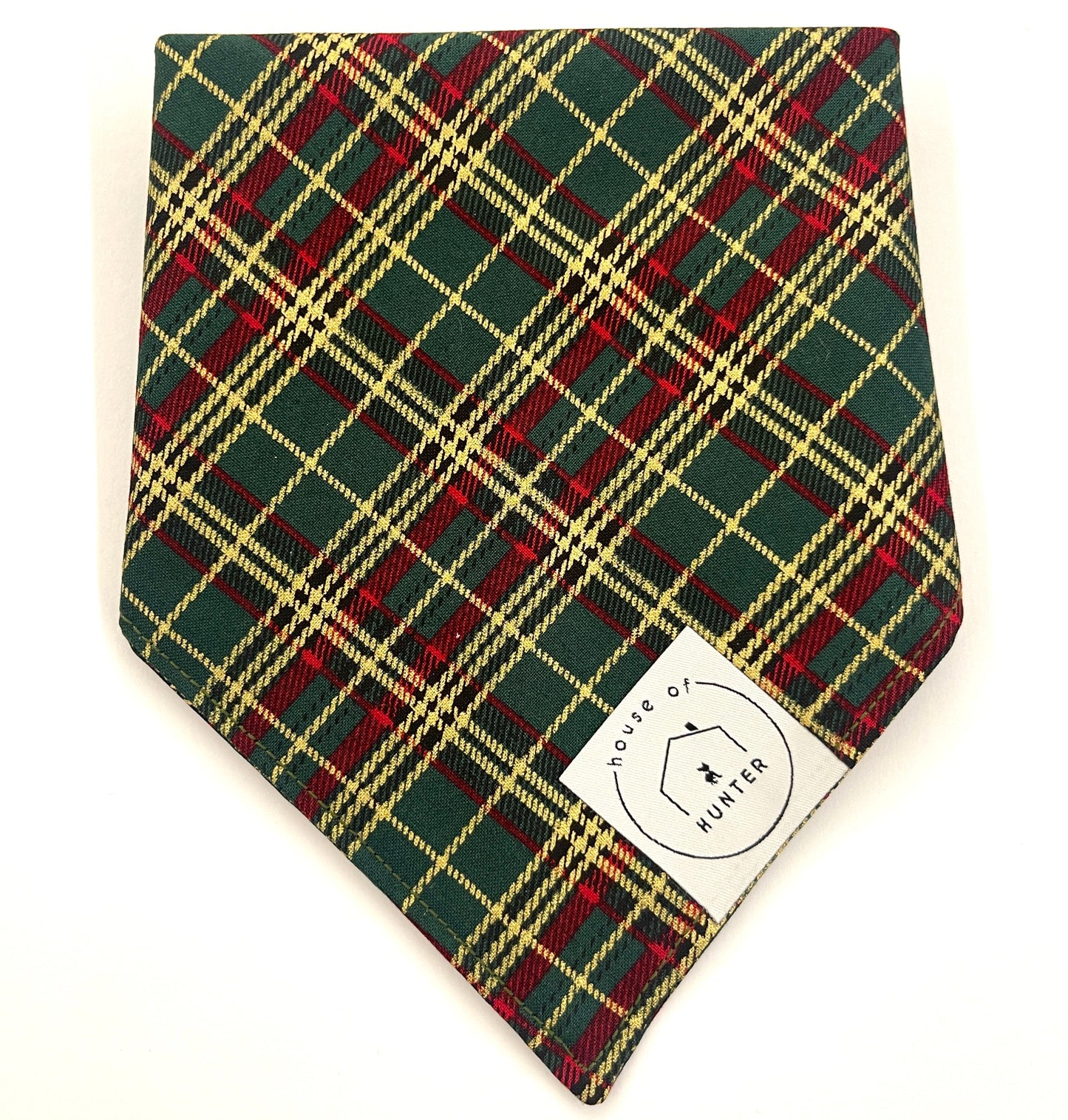 Green & Red Plaid Reversible Bandana