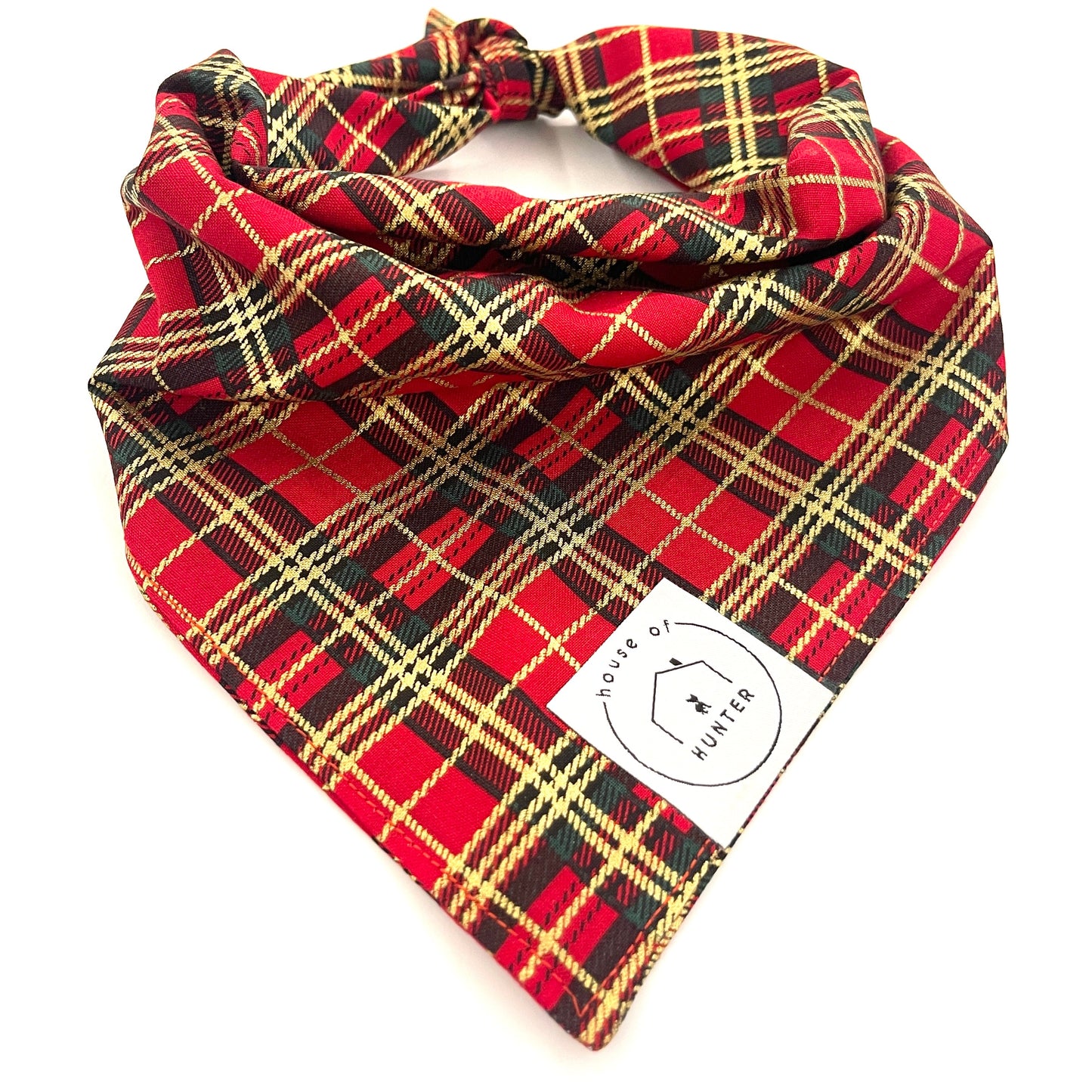 Green & Red Plaid Reversible Bandana