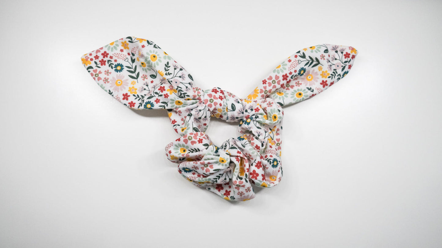 Wild(flower) Child White Scrunchie